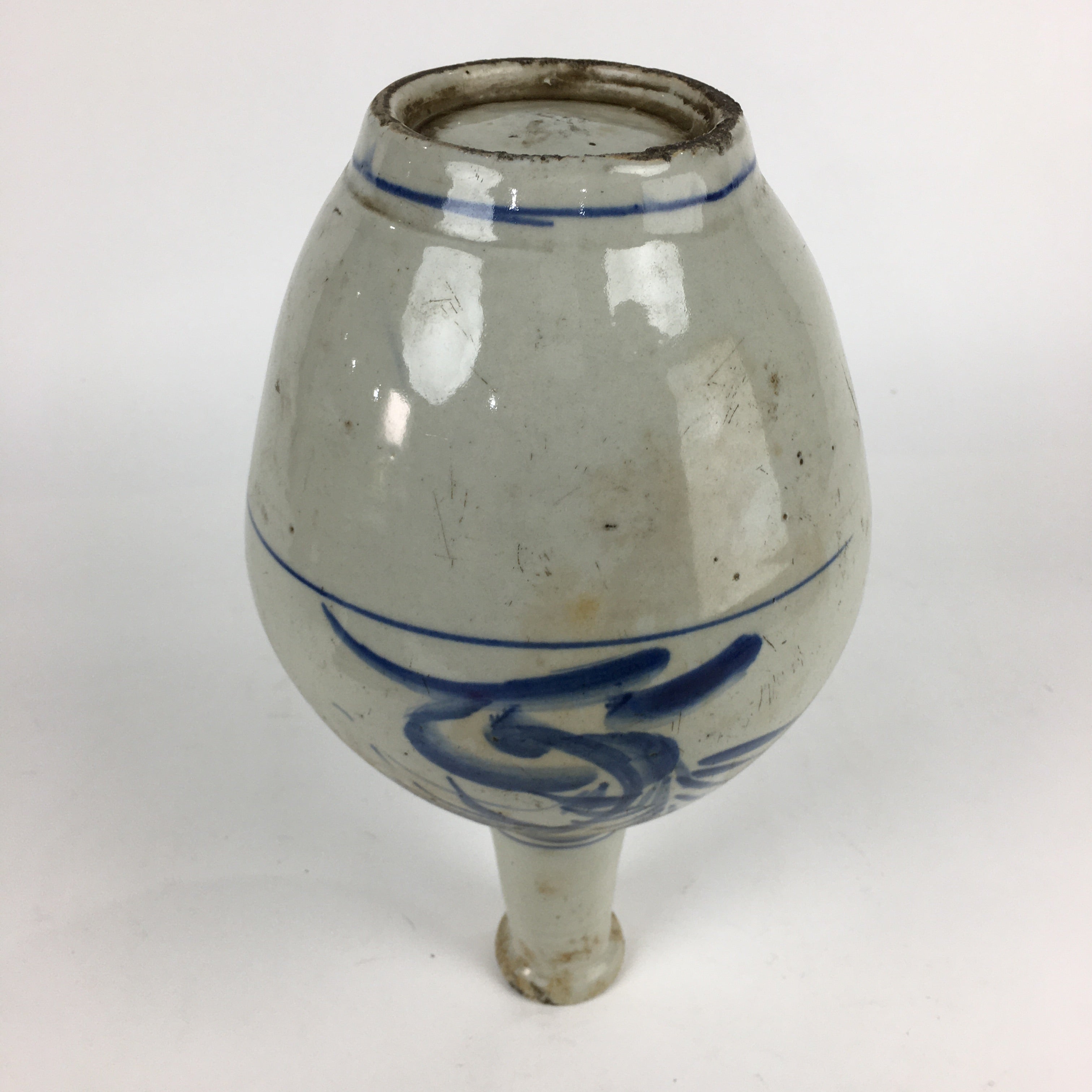 Japanese Ceramic Sake Bottle Vtg Kayoi Tokkuri Koimari Ware TS404