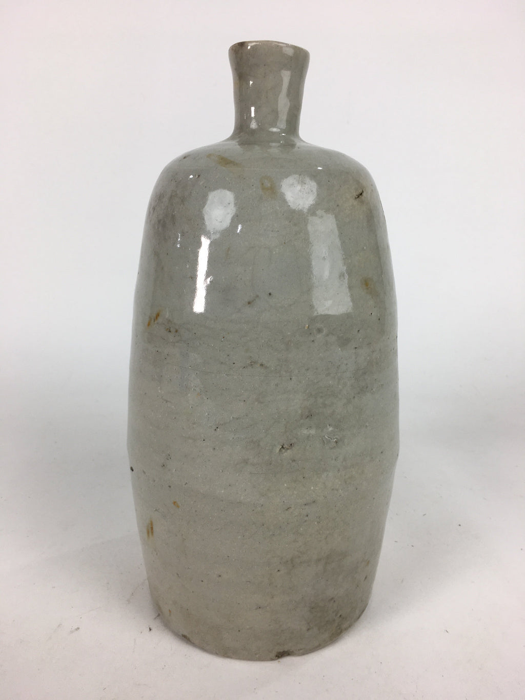 Japanese Ceramic Sake Bottle Vtg Kayoi Tokkuri Non-writing Gray Pottery TS300