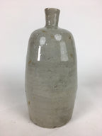 Japanese Ceramic Sake Bottle Vtg Kayoi Tokkuri Non-writing Gray Pottery TS300