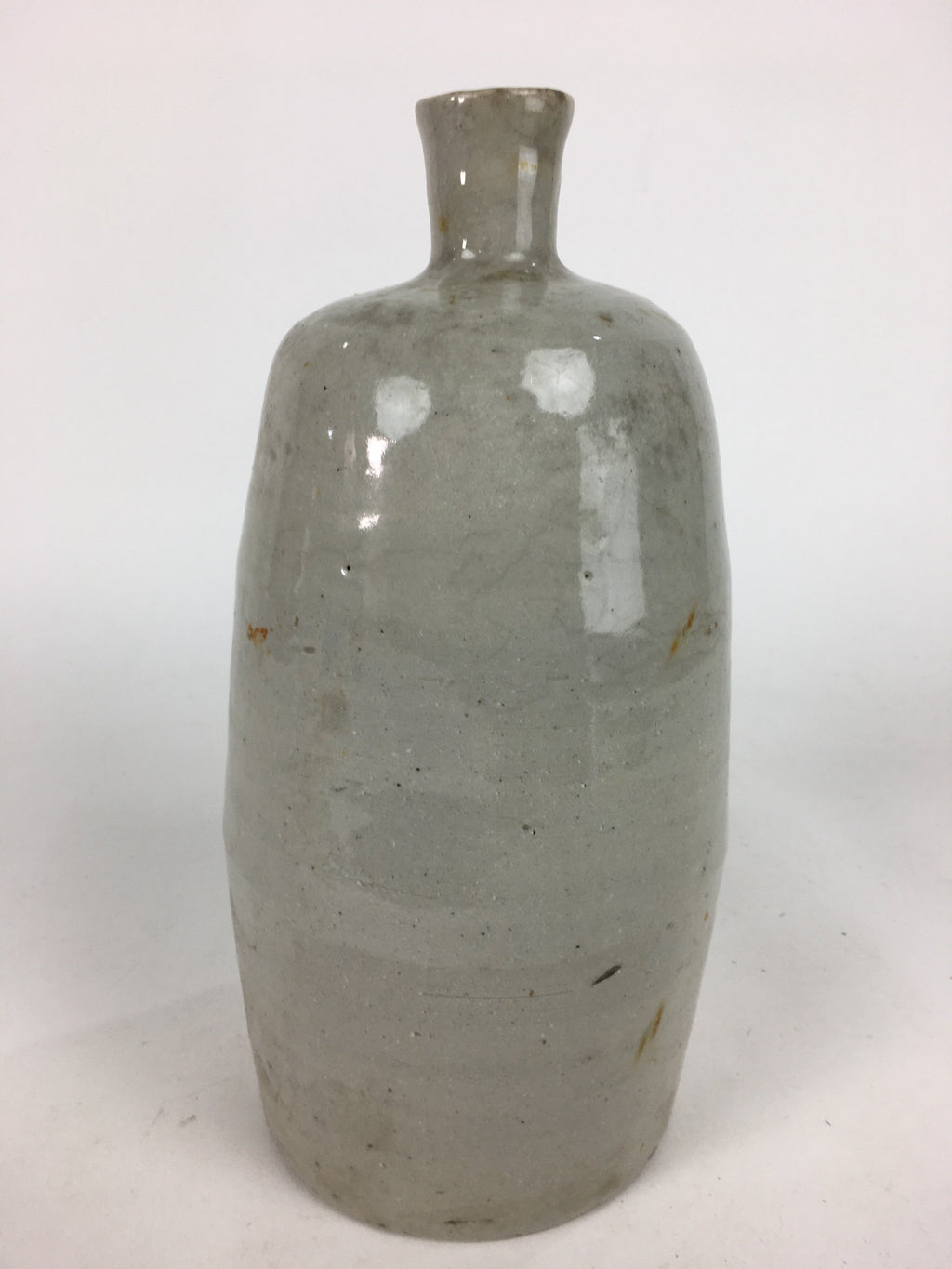 Japanese Ceramic Sake Bottle Vtg Kayoi Tokkuri Non-writing Gray Pottery TS300