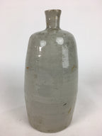 Japanese Ceramic Sake Bottle Vtg Kayoi Tokkuri Non-writing Gray Pottery TS300