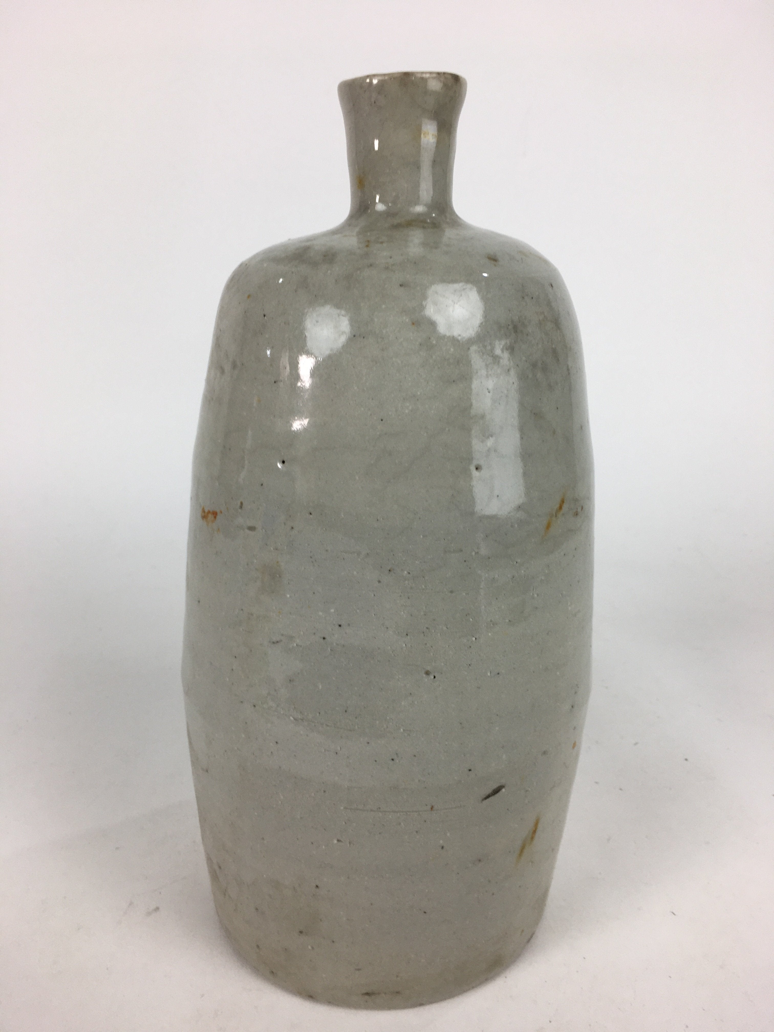Japanese Ceramic Sake Bottle Vtg Kayoi Tokkuri Non-writing Gray Pottery TS300