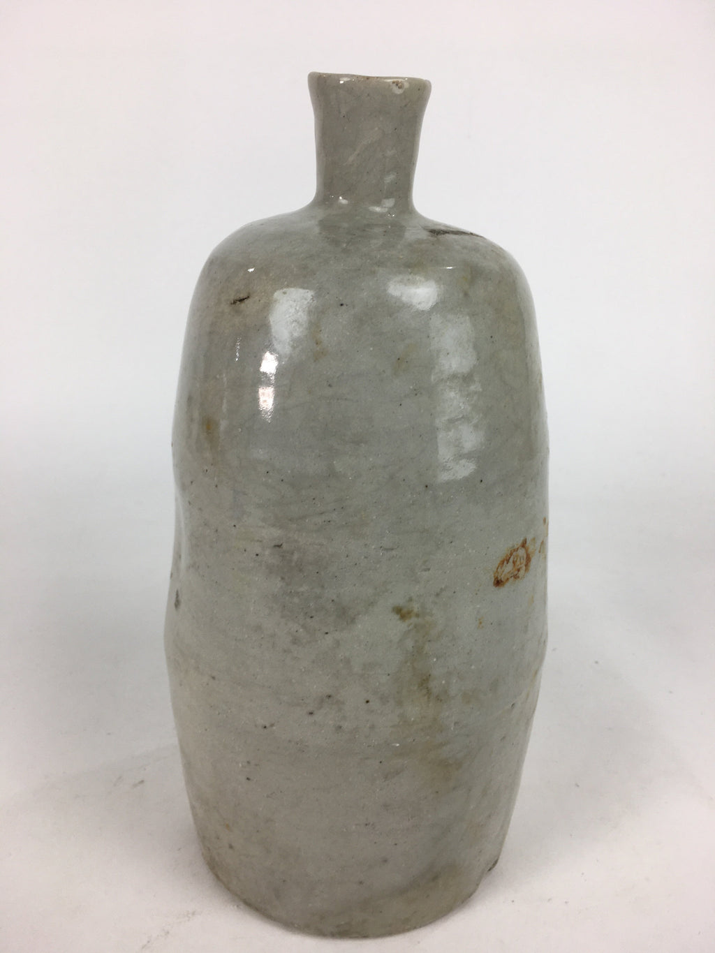 Japanese Ceramic Sake Bottle Vtg Kayoi Tokkuri Non-writing Gray Pottery TS300