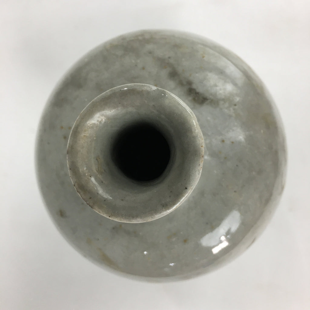 Japanese Ceramic Sake Bottle Vtg Kayoi Tokkuri Non-writing Gray Pottery TS300