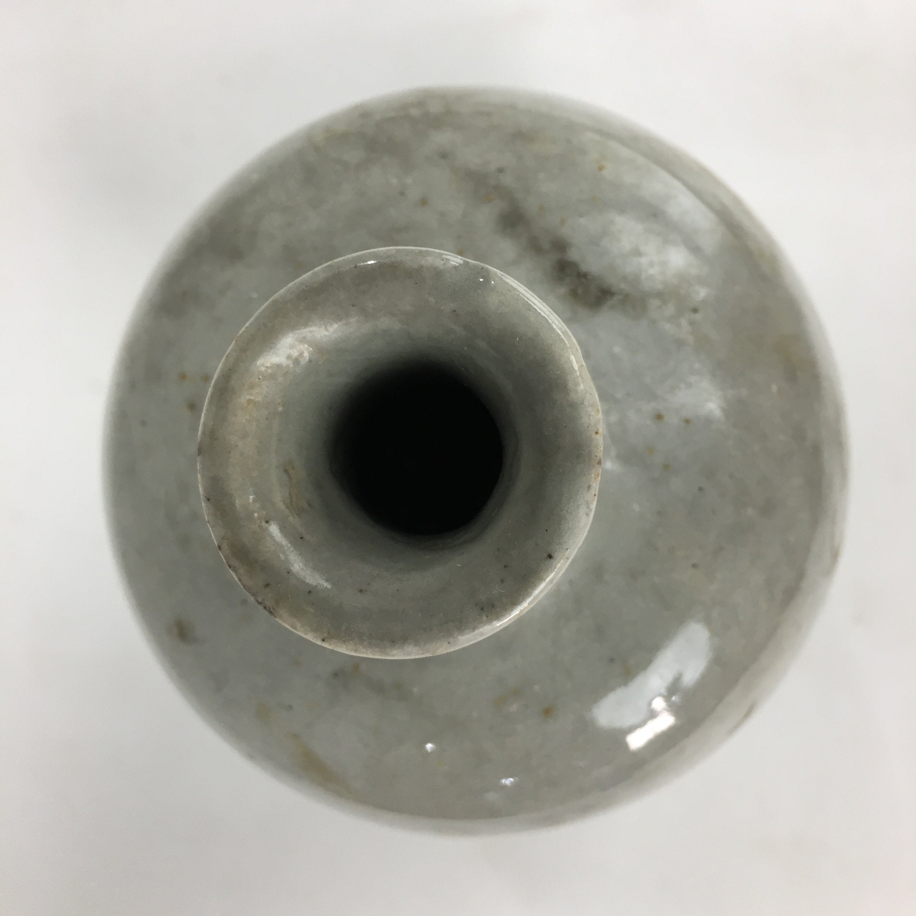 Japanese Ceramic Sake Bottle Vtg Kayoi Tokkuri Non-writing Gray Pottery TS300