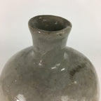 Japanese Ceramic Sake Bottle Vtg Kayoi Tokkuri Non-writing Gray Pottery TS300