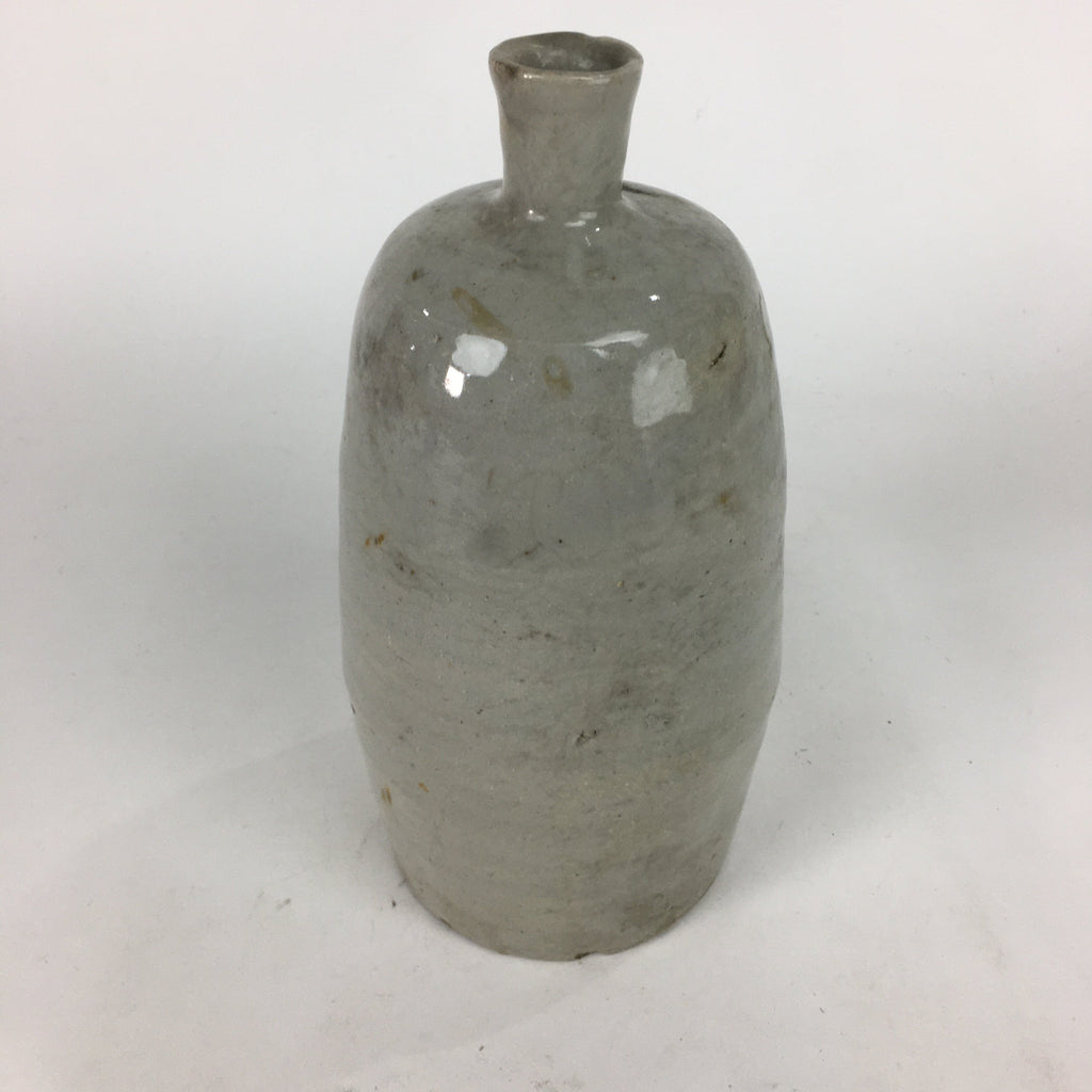Japanese Ceramic Sake Bottle Vtg Kayoi Tokkuri Non-writing Gray Pottery TS300