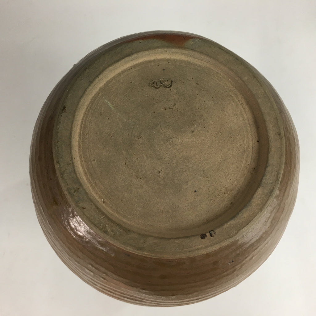 Japanese Ceramic Sake Bottle Vtg Kayoi Tokkuri Pottery Brown yakimono TS279