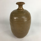 Japanese Ceramic Sake Bottle Vtg Kayoi Tokkuri Pottery Brown yakimono TS279