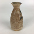 Japanese Ceramic Sake Bottle Vtg Pine Tree Cracked Glaze Tokkuri Brown TS395