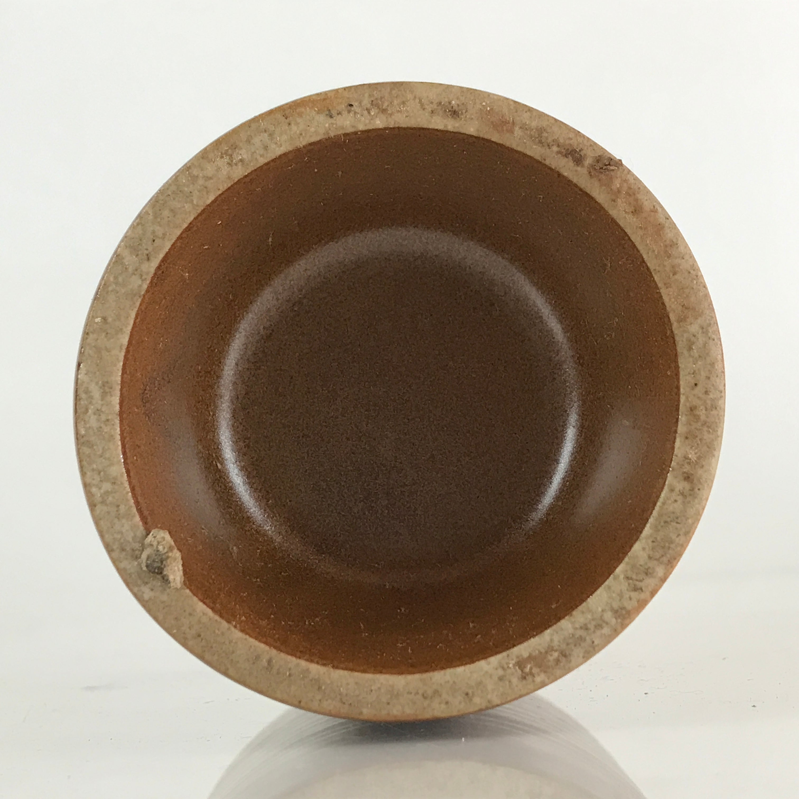 Japanese Ceramic Sake Bottle Vtg Pottery Akita Dewatsuru Brown TS462