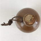 Japanese Ceramic Sake Bottle Vtg Pottery Akita Dewatsuru Brown TS463