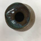 Japanese Ceramic Sake Bottle Vtg Pottery Brown Blue Glaze Tokkuri With Spout TS2