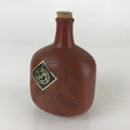 Japanese Ceramic Sake Bottle Vtg Pottery Brown Bottle Pine Tree TS457