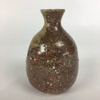 Japanese Ceramic Sake Bottle Vtg Pottery Brown Pebbles Ishihaze Tokkuri TS303