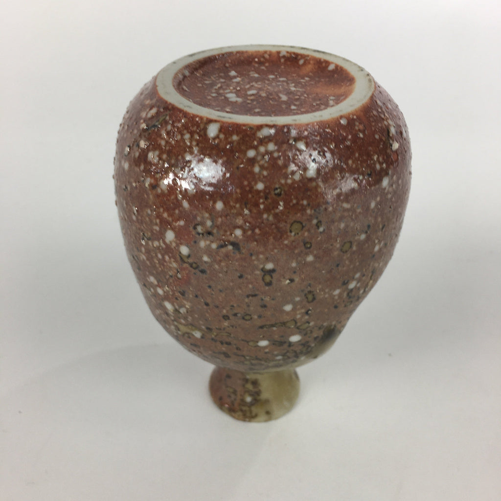 Japanese Ceramic Sake Bottle Vtg Pottery Brown Pebbles Ishihaze Tokkuri TS303