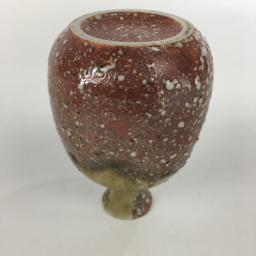 Japanese Ceramic Sake Bottle Vtg Pottery Brown Pebbles Ishihaze Tokkuri TS303