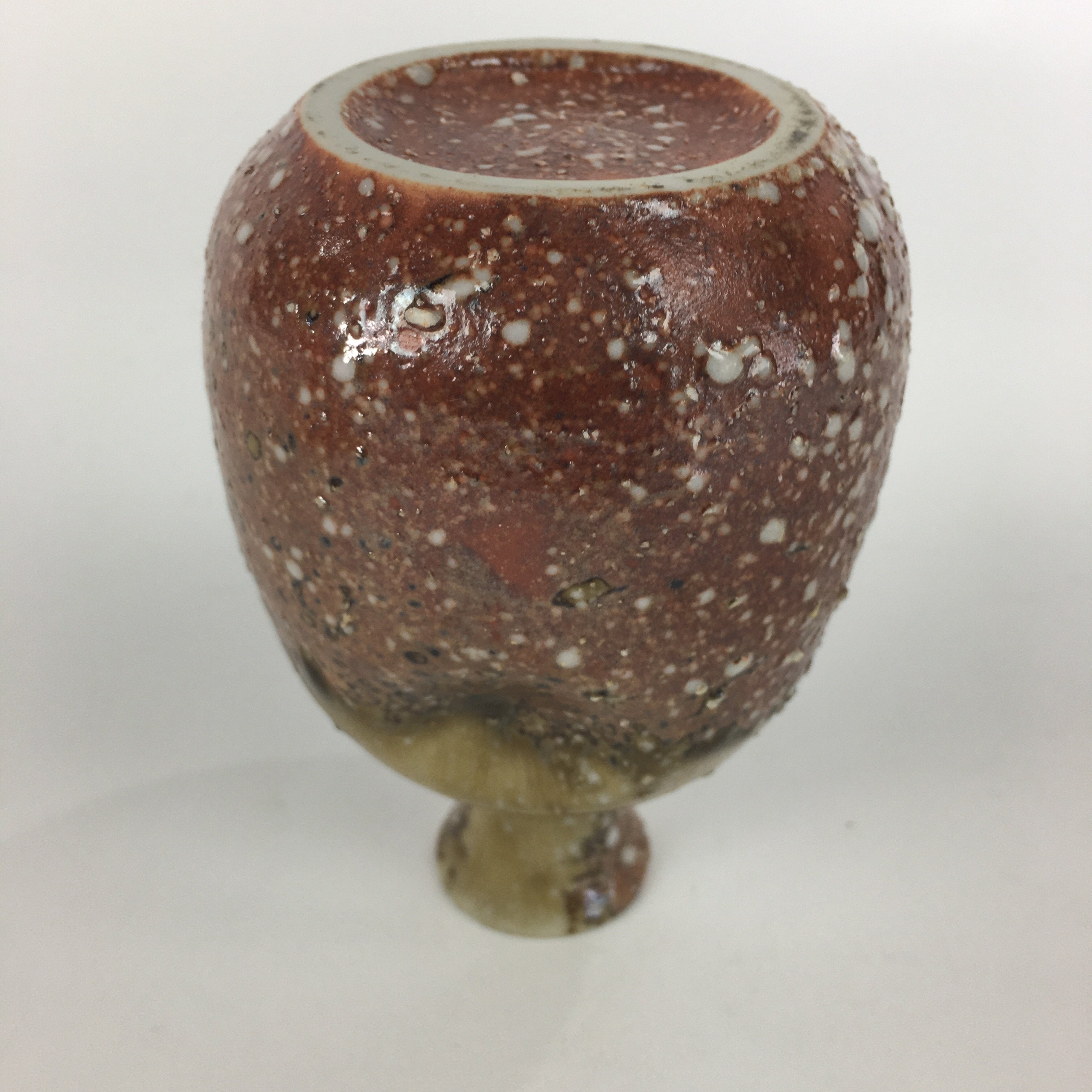Japanese Ceramic Sake Bottle Vtg Pottery Brown Pebbles Ishihaze Tokkuri TS303