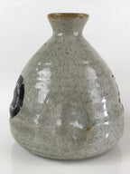 Japanese Ceramic Sake Bottle Vtg Pottery Cylinder Shape Gray TS472