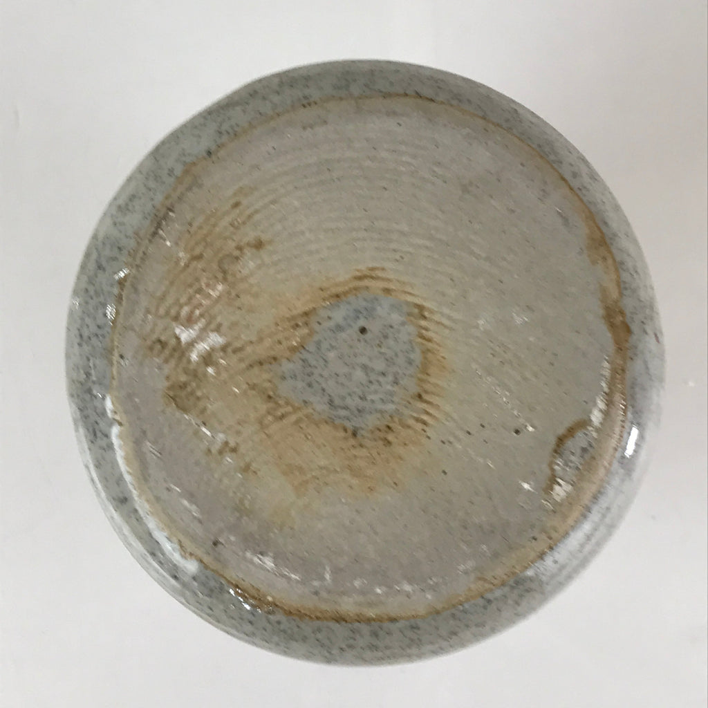 Japanese Ceramic Sake Bottle Vtg Pottery Cylinder Shape Gray TS472