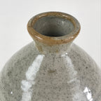 Japanese Ceramic Sake Bottle Vtg Pottery Cylinder Shape Gray TS472