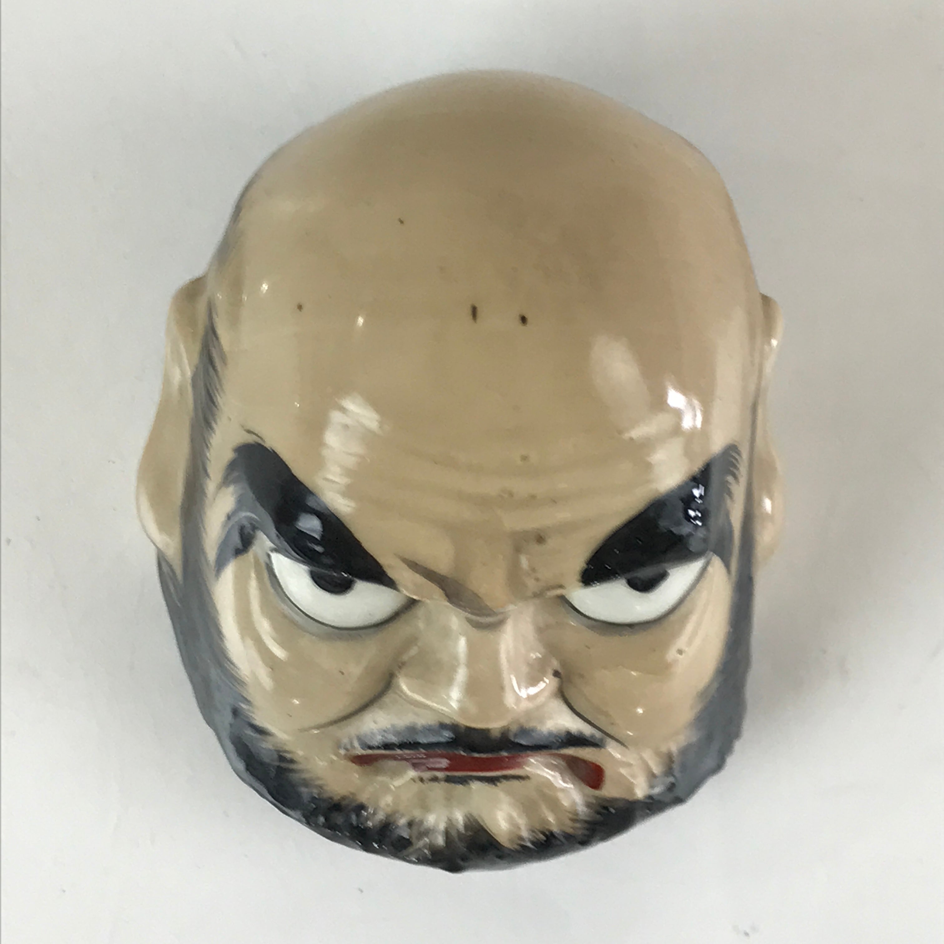 Japanese Ceramic Sake Bottle Vtg Pottery Daruma Daishi Red TS448