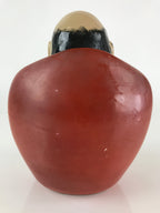 Japanese Ceramic Sake Bottle Vtg Pottery Daruma Daishi Red TS448