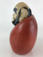 Japanese Ceramic Sake Bottle Vtg Pottery Daruma Daishi Red TS448