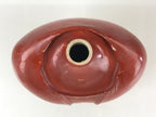 Japanese Ceramic Sake Bottle Vtg Pottery Daruma Daishi Red TS448