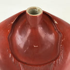 Japanese Ceramic Sake Bottle Vtg Pottery Daruma Daishi Red TS448