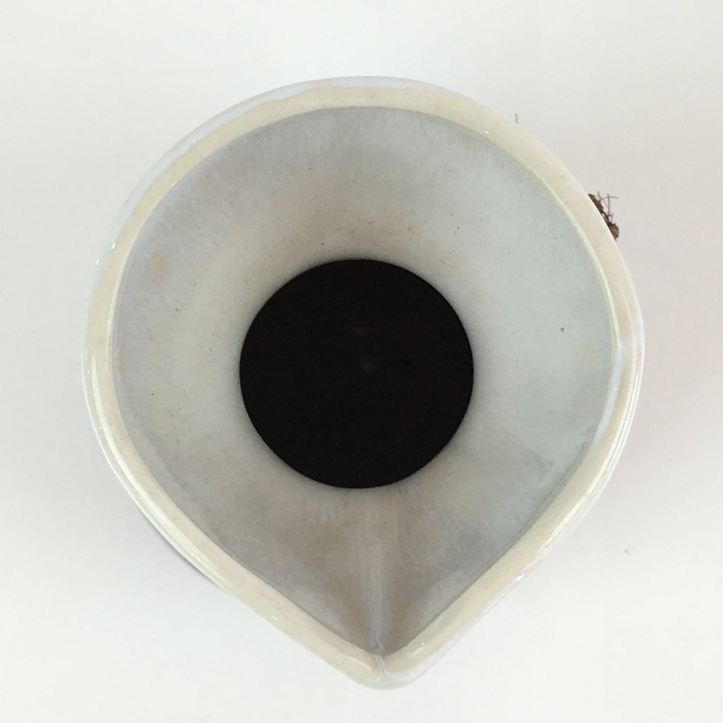 Japanese Ceramic Sake Bottle Vtg Pottery Large Spout Tokkuri Brown TS428