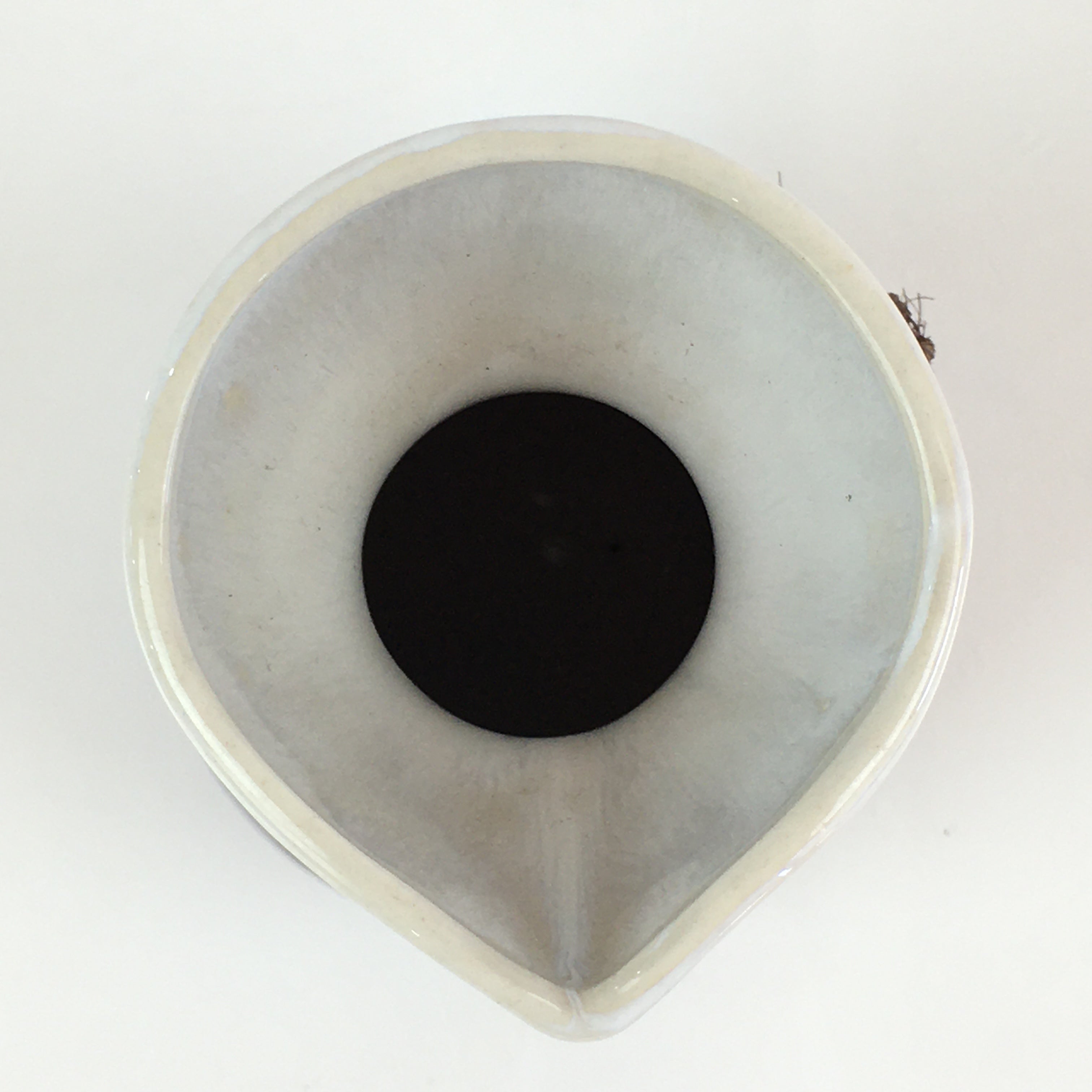 Japanese Ceramic Sake Bottle Vtg Pottery Large Spout Tokkuri Brown TS428