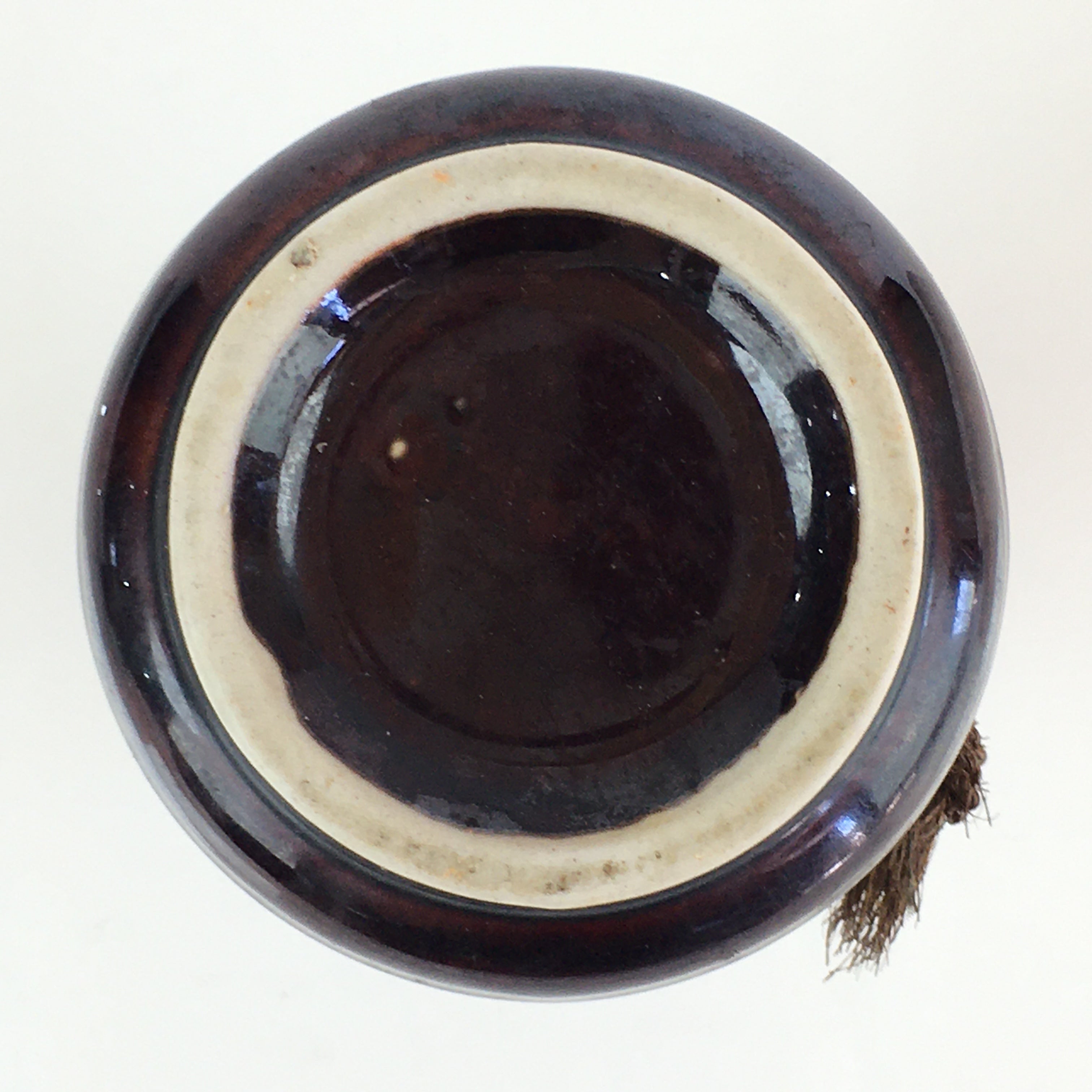 Japanese Ceramic Sake Bottle Vtg Pottery Large Spout Tokkuri Brown TS428