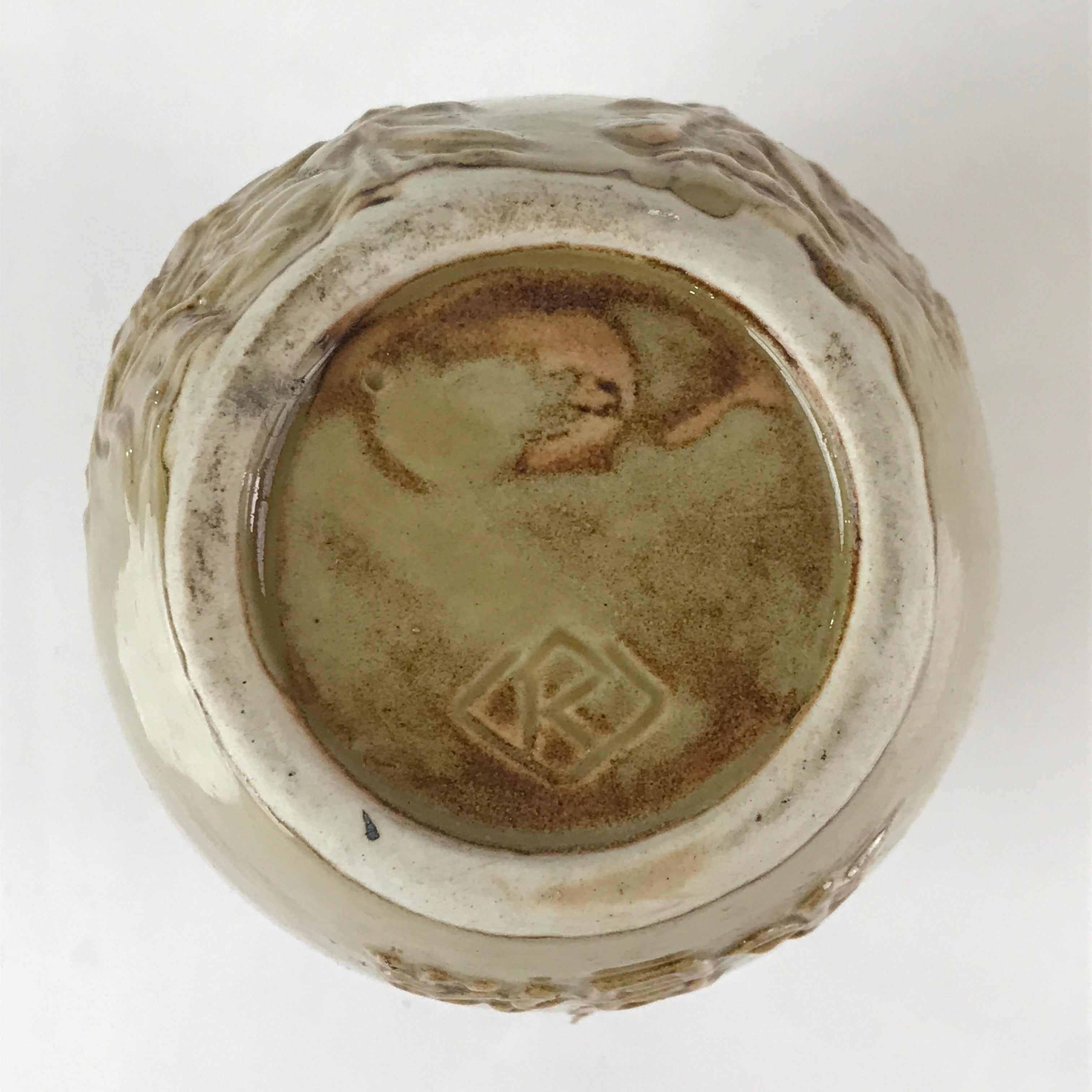 Japanese Ceramic Sake Bottle Vtg Pottery Seven Wise Men Eishogen TS458