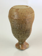 Japanese Ceramic Sake Bottle Vtg Pottery Spout Tokkuri Brown TS426