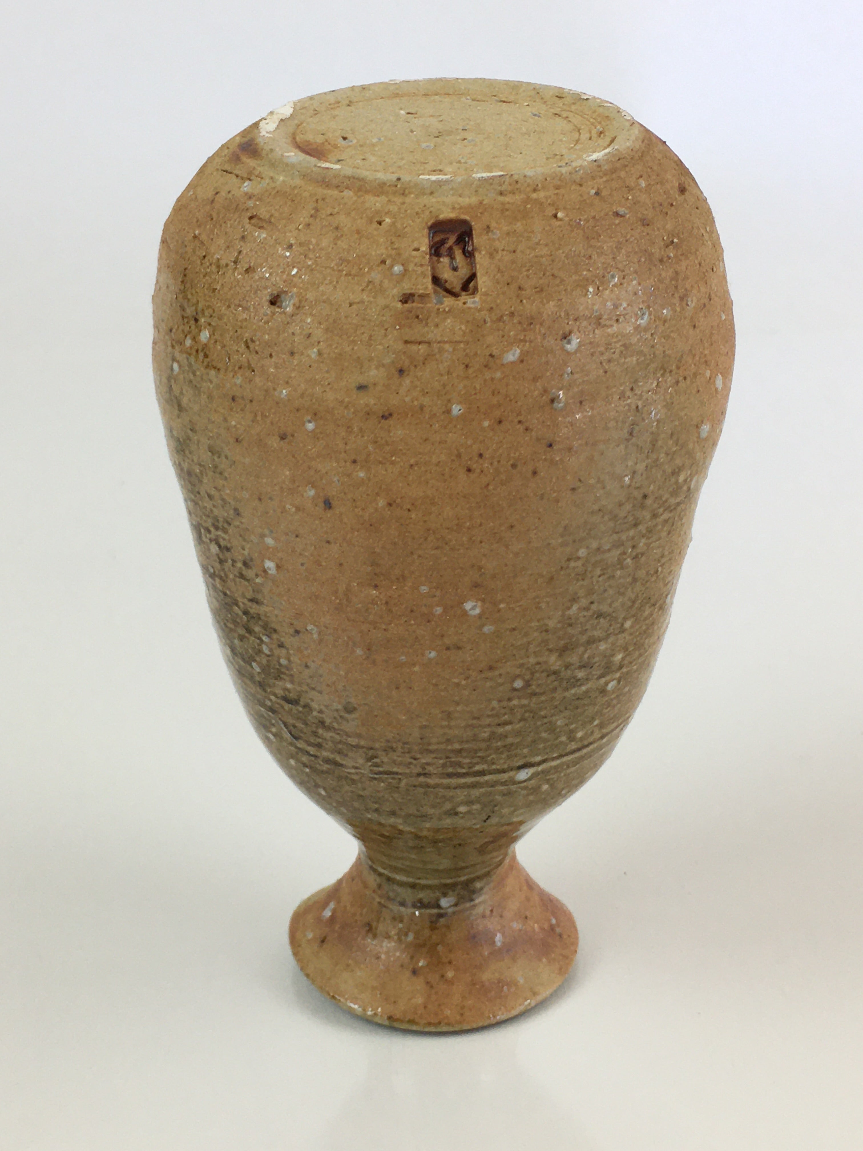 Japanese Ceramic Sake Bottle Vtg Pottery Spout Tokkuri Brown TS426