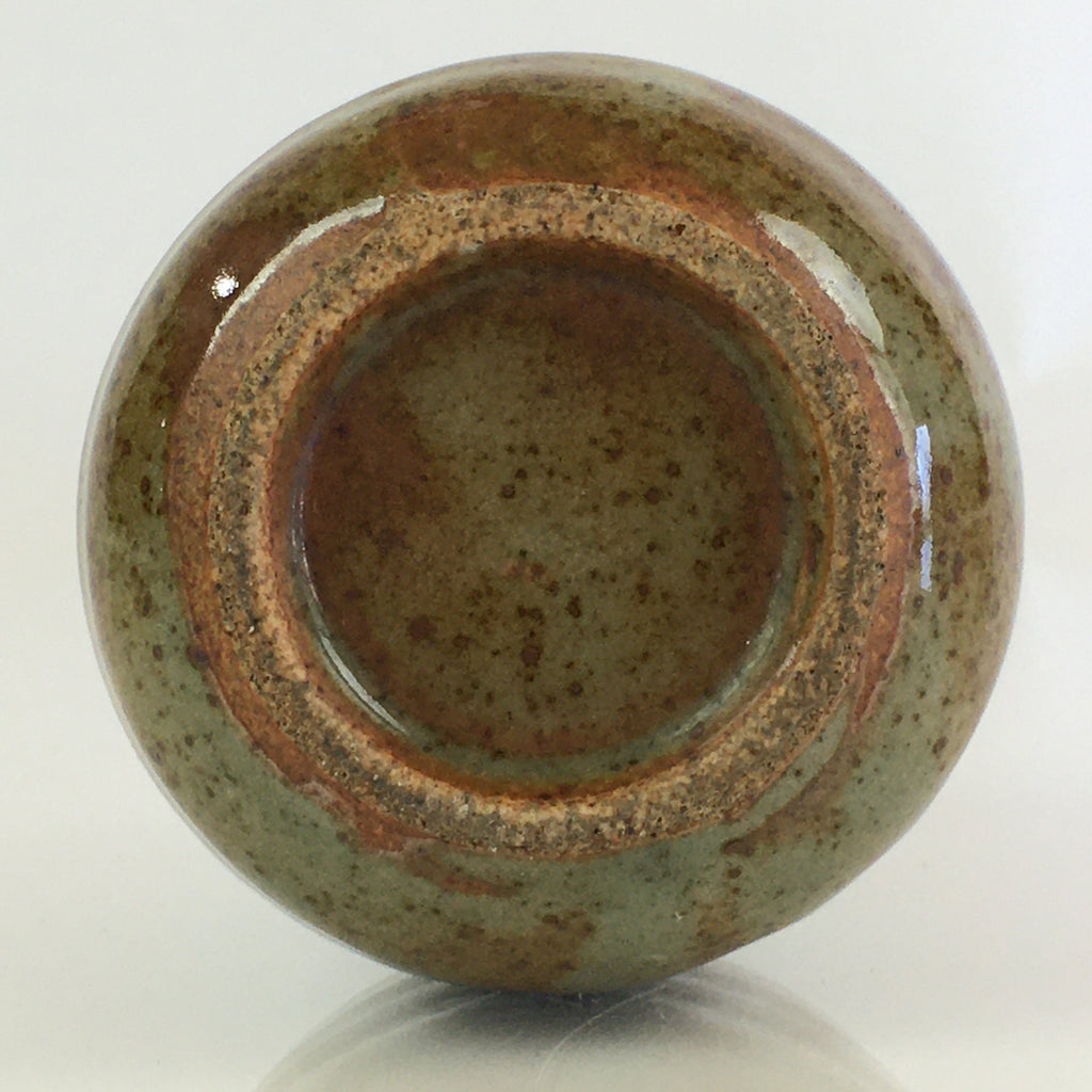 Japanese Ceramic Sake Bottle Vtg Pottery Spout Tokkuri Gray Brown TS430
