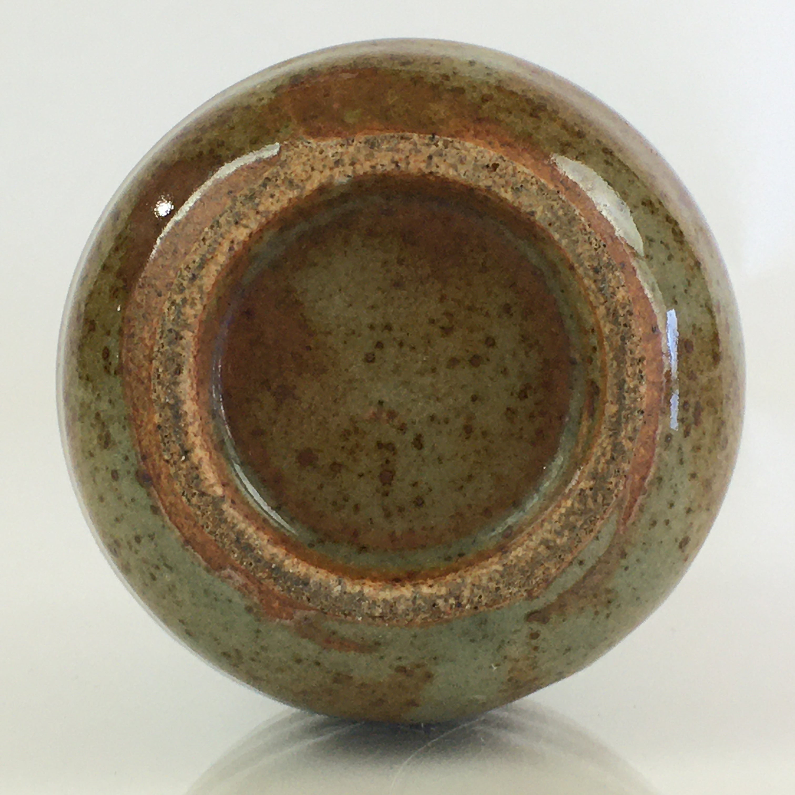Japanese Ceramic Sake Bottle Vtg Pottery Spout Tokkuri Gray Brown TS430