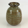Japanese Ceramic Sake Bottle Vtg Pottery Spout Tokkuri Gray Brown TS430