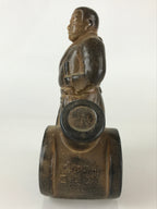 Japanese Ceramic Sake Bottle Vtg Pottery Takamori Saigo Satsuma TS456