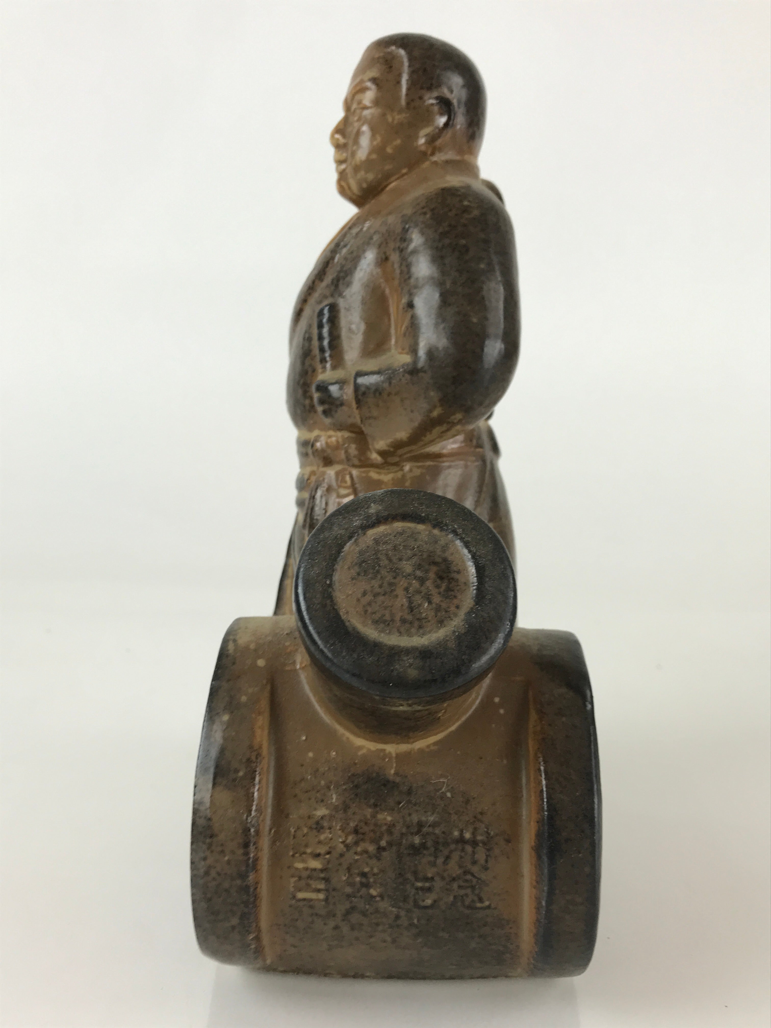 Japanese Ceramic Sake Bottle Vtg Pottery Takamori Saigo Satsuma TS456