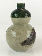 Japanese Ceramic Sake Bottle Vtg Pottery Tokkuri Gourd Shape TS474
