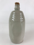 Japanese Ceramic Sake Bottle Vtg Pottery Tokkuri Gray Sweet Sake TS473
