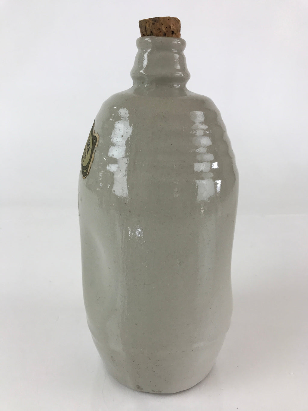 Japanese Ceramic Sake Bottle Vtg Pottery Tokkuri Gray Sweet Sake TS473