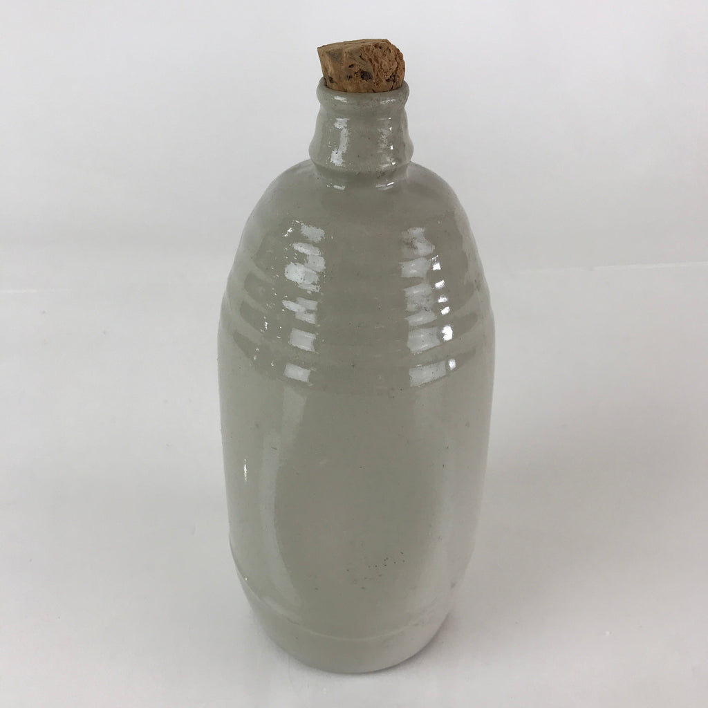 Japanese Ceramic Sake Bottle Vtg Pottery Tokkuri Gray Sweet Sake TS473