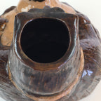 Japanese Ceramic Sake Bottle Vtg Pottery Tokkuri Raccoon Dog Shape TS438