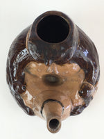 Japanese Ceramic Sake Bottle Vtg Pottery Tokkuri Raccoon Dog Shape TS438