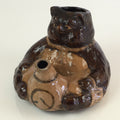 Japanese Ceramic Sake Bottle Vtg Pottery Tokkuri Raccoon Dog Shape TS438
