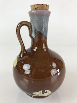 Japanese Ceramic Sake Bottle Vtg Pottery Tokkuri Saruzake Sarukoyaki TS475