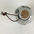 Japanese Ceramic Sake Bottle Vtg Pottery Ukiyo-e Tokkuri Gray TS469